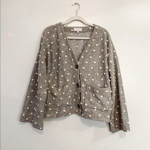 Grey and white polka dot sweater